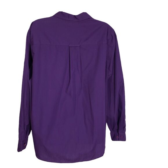 Cabin Creek Womens Shirt Large Purple Button Front Long Sleeve Collared Pocket - Picture 2 of 8